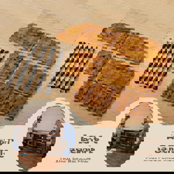 Levede TV Stand Cabinet 55 inch Corner TV Unit Wooden with Light Storage Shelves