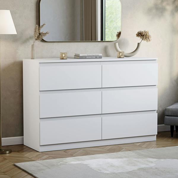 Vida Designs Denver 6 Drawer Chest, Black