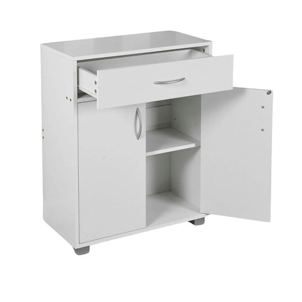 Rafaelo Mobilia Wooden Storage Cabinet Organiser With Drawer White
