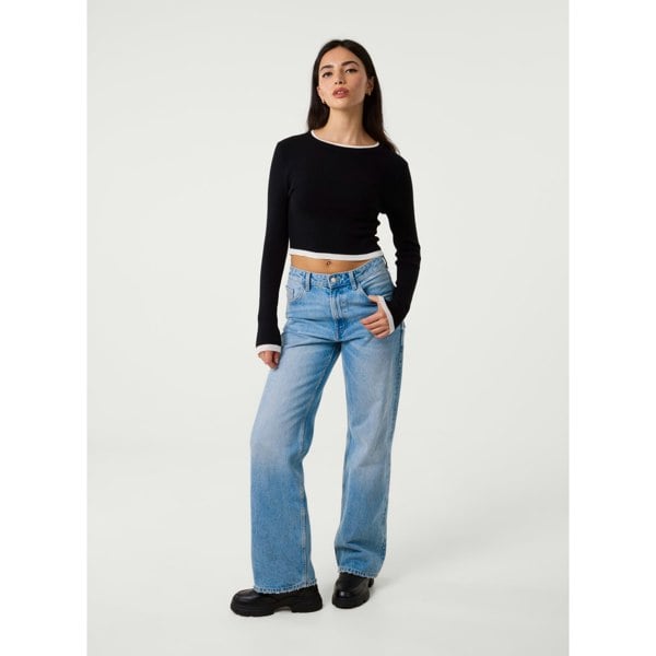 Pink Vanilla Contrast Knitted Jumper