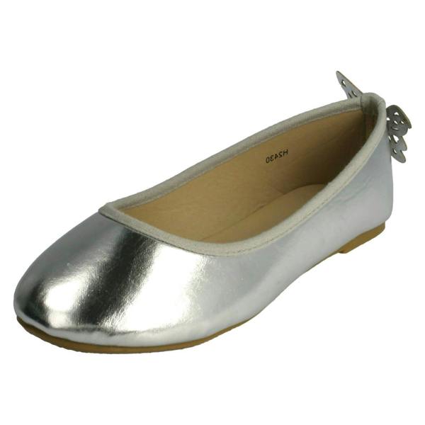 Spot On Girls Spot On Butterfly Heel Trim Ballerinas