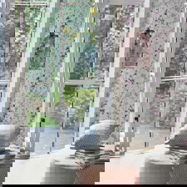 Laura Ashley Wild Meadow Wallpaper - Pale Iris - 10m