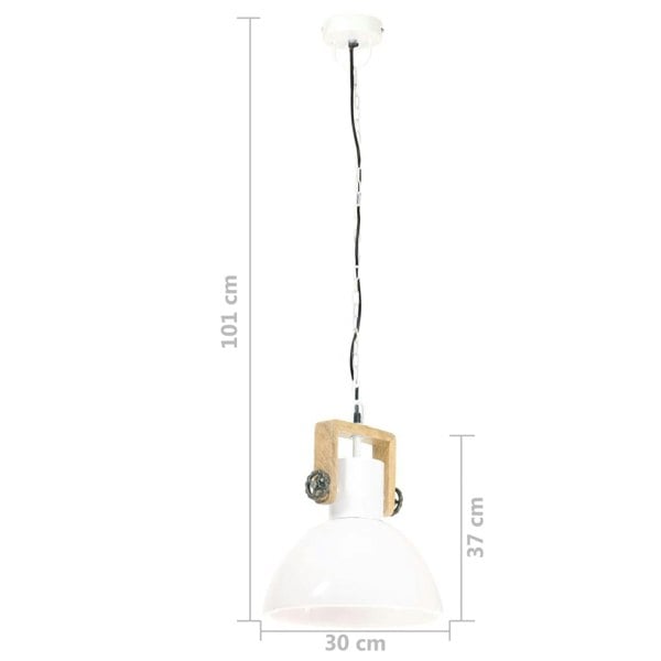 Berkfield Industrial Hanging Lamp 25 W White Round 30 cm E27