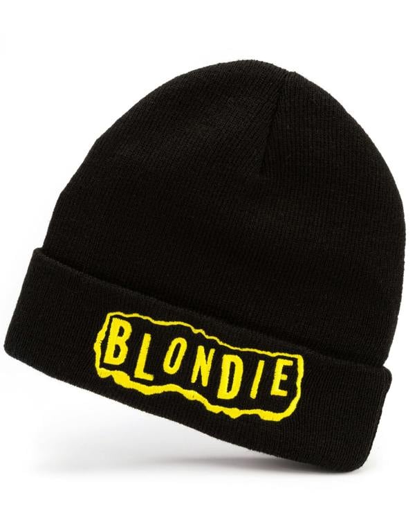 Blondie Mens Black Logo Beanie Hat (One Size)