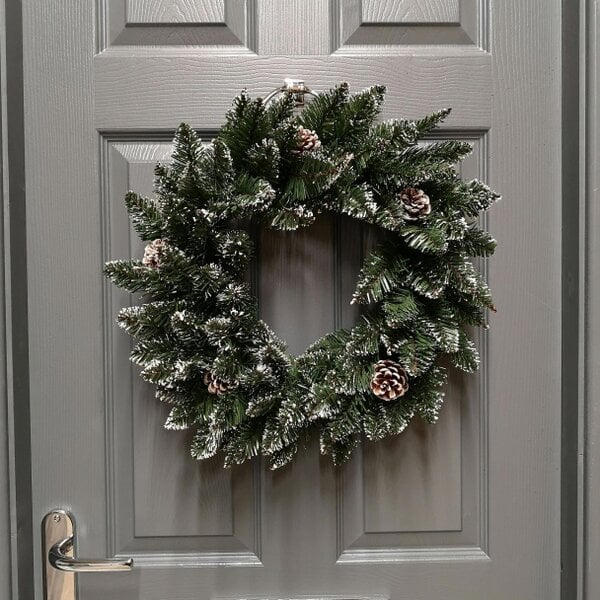 Samuel Alexander Premier Rocky Mountain Snow Tipped Christmas Wreath 50cm
