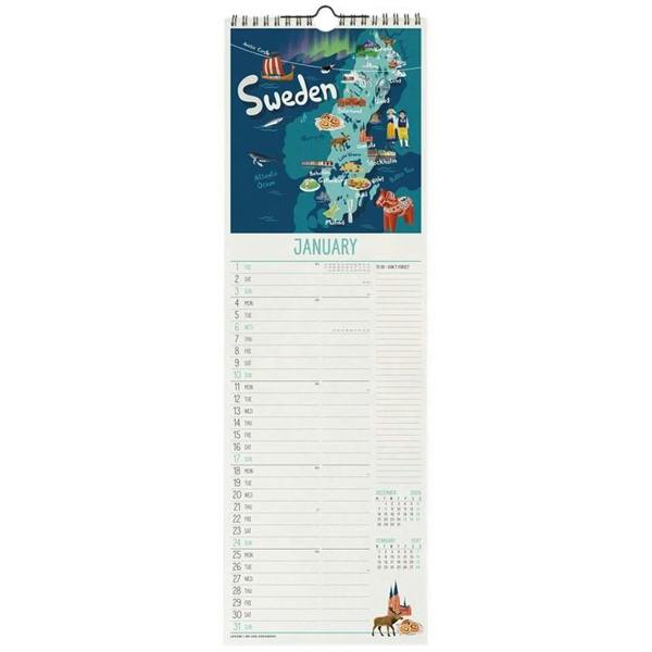 Let's Travel The World Deluxe Slim Calendar 2027, Deluxe Calendars, Month To View, Travel, Gift