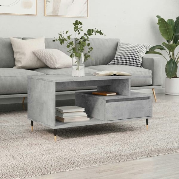 Berkfield Coffee Table Concrete Grey 90x49x45 cm Engineered Wood