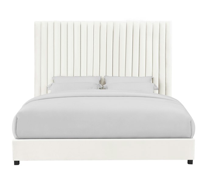 Furniture Edit Arabelle White Velvet Bed in King Size