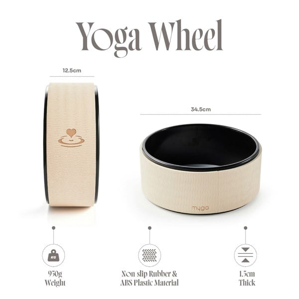 Myga Yoga Wheel – Premium Eco-Friendly Prop for Enhanced Flexibility, Strength & Spinal Relief