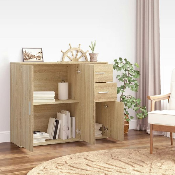 Berkfield Sideboard Sonoma Oak 91x29.5x75 cm Engineered Wood