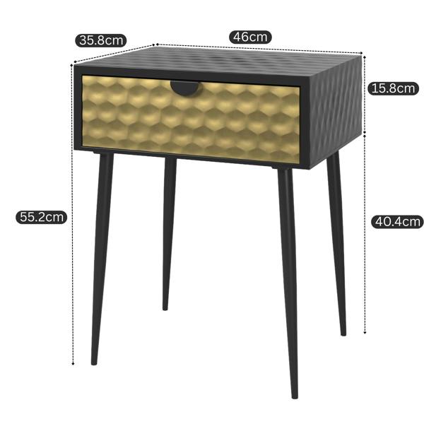 Core Products Jupiter Metal 1-Drawer Bedside Cabinet