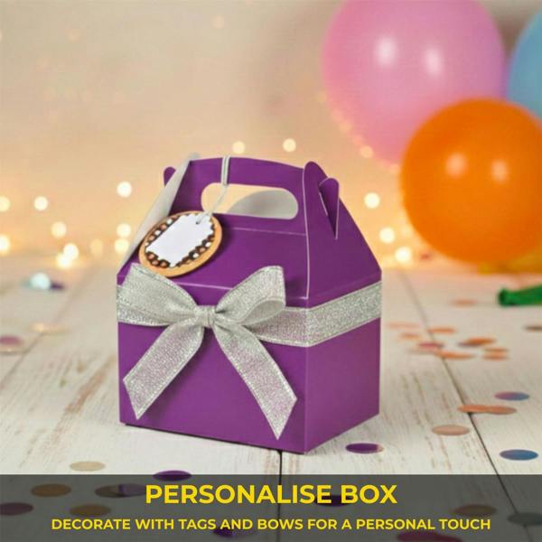 Size Options Purple Cardboard Party Food Boxes for Snacks, Cakes and Takeaway Treats image 6