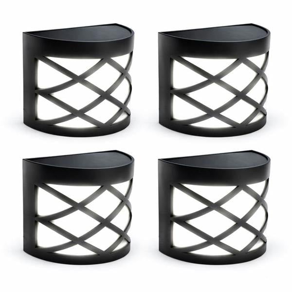 Gardenwize Pack of 4 Solar Fence Lights – Deck, Fence & Wall LED Lights