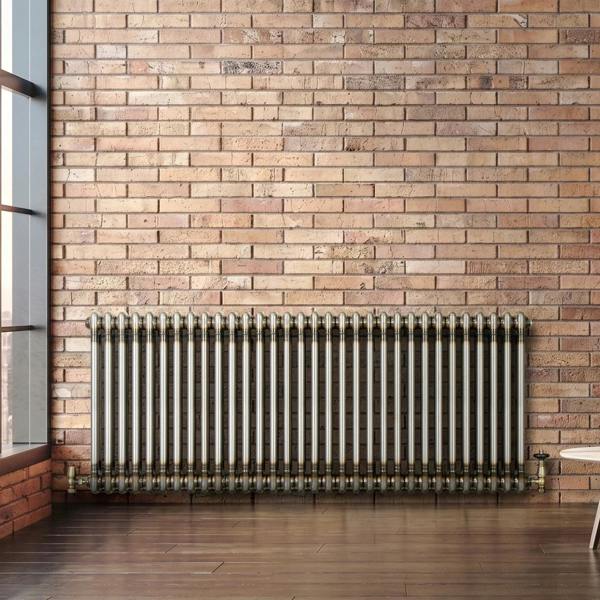 Monstershop Traditional 2 Column Radiator - 600 x 1460mm - Raw Metal