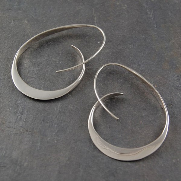 Tapered Silver Hoop Earrings - Otis Jaxon Silver Jewellery