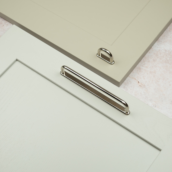 Handle & Home Bright Nickel  Loop Cabinet Handles with Backplate