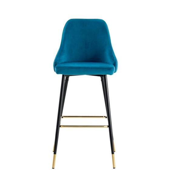 HYGRAD BUILT TO SURVIVE Velvet Bar Stools with Gold-Tipped Legs – Set of 2 | HYGRAD®
