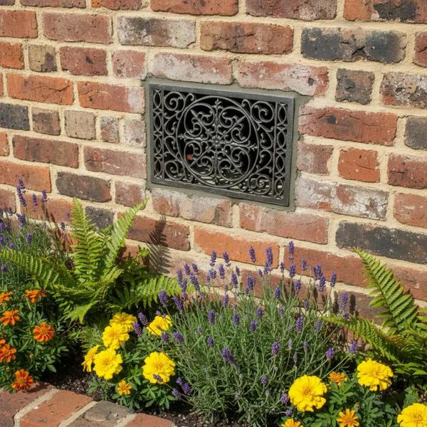 Antique Cast Iron Decorative Double Air Brick Trivet - 240mm x 162mm 