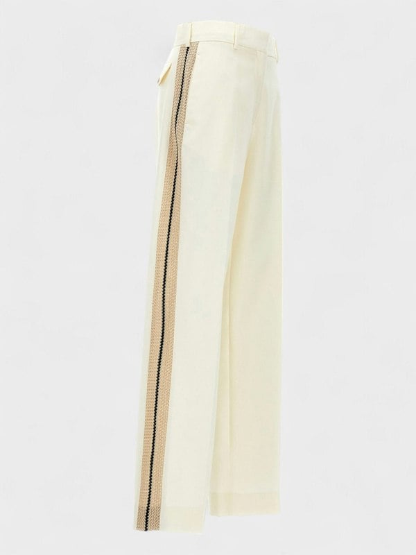 Palm Angels Knit Tape Suit Pants Butter White - Supplied FashionPalm Angels