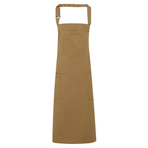Premier Unisex Adult Twill Chino Full Apron - Khaki