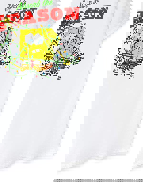 SpongeBob SquarePants Unisex White Absorb the Season Short Sleeved T-Shirt