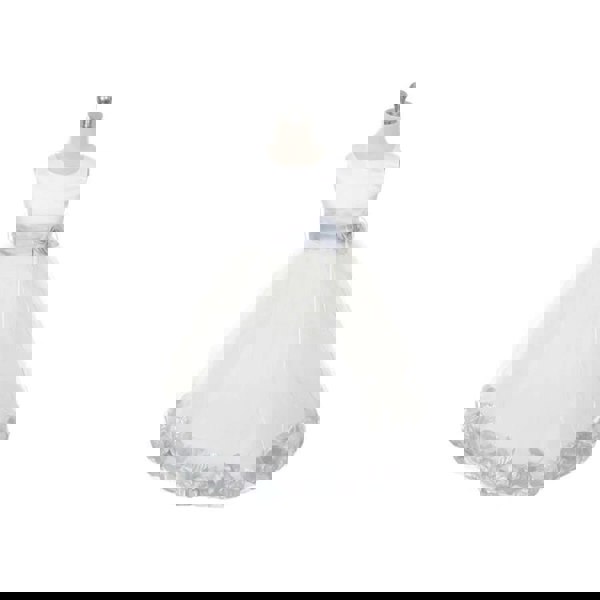 Kenza white dress with Silver Grey Petal Colour and Sash