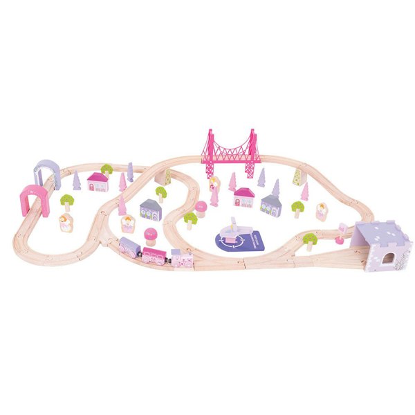 Bigjigs Rail Wooden Fairy Town Train Set - 75 Pieces