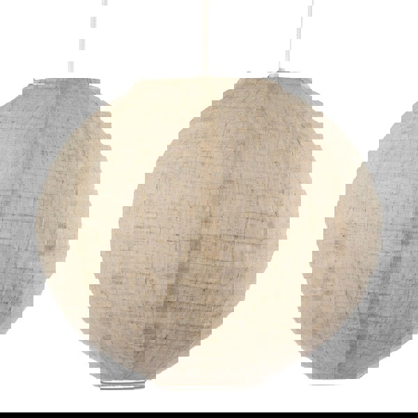 Modern Natural Linen Fabric Oatmeal Spherical Pendant Lighting Shade Image 4