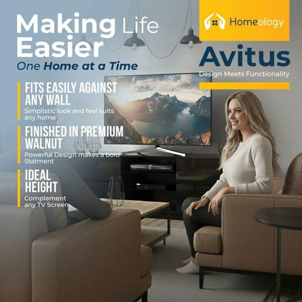 Homeology Avitus Gloss Black Designer Stand up to 65inch Flat Screen LED and LCD TV Cabinet