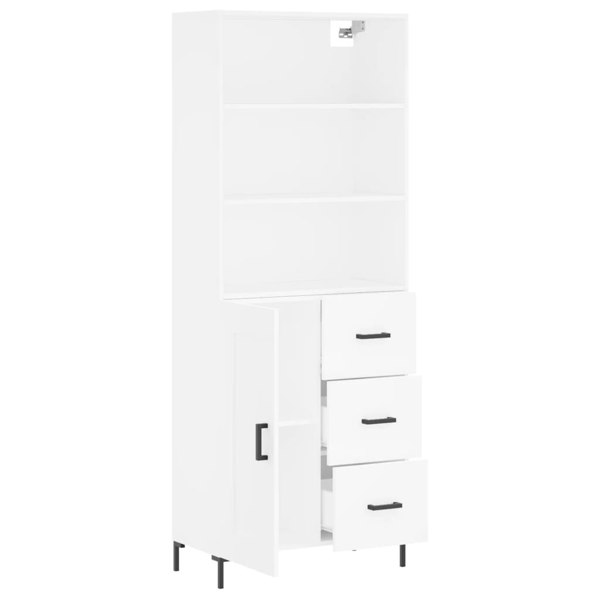 Berkfield Highboard White 69.5x34x180 cm Engineered Wood