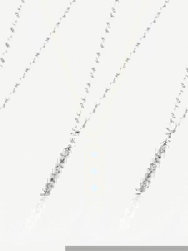 Muchv Vertical Bar Necklace With Three Stars in 18k Gold or Silver