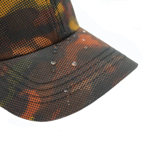 Heather Hats & Accessories Water Resistant Waxed Cotton Baseball Trucker Cap, Cotton Lining, Outdoor Wear, Orange