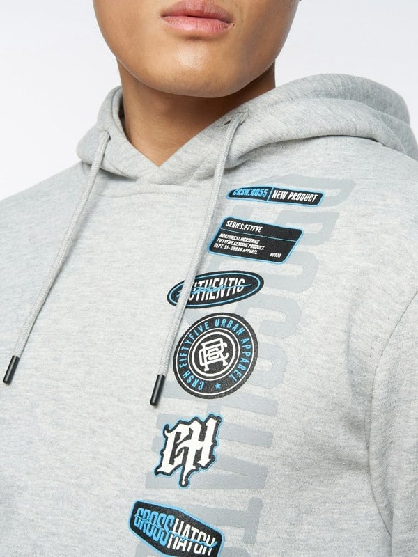Crosshatch Pepperhill Hoodie Light Grey Marl