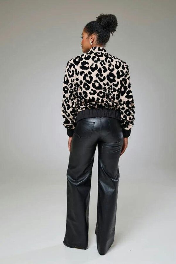 Lioness by TF Leopard Velvet Bomber Jacket