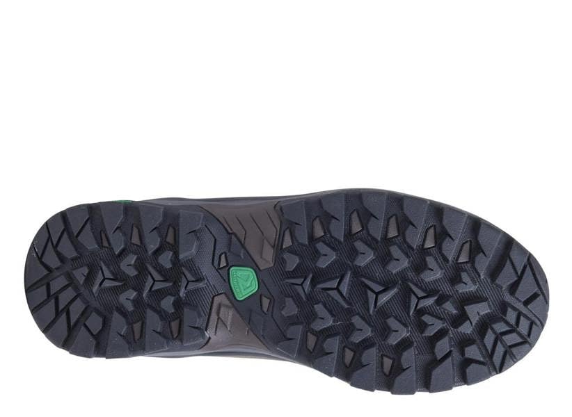 Karrimor Mendip 4 Womens Waterproof Hiking Trekking Ankle Boots, close-up of the rugged black outsole showing durable tread pattern for outdoor traction.