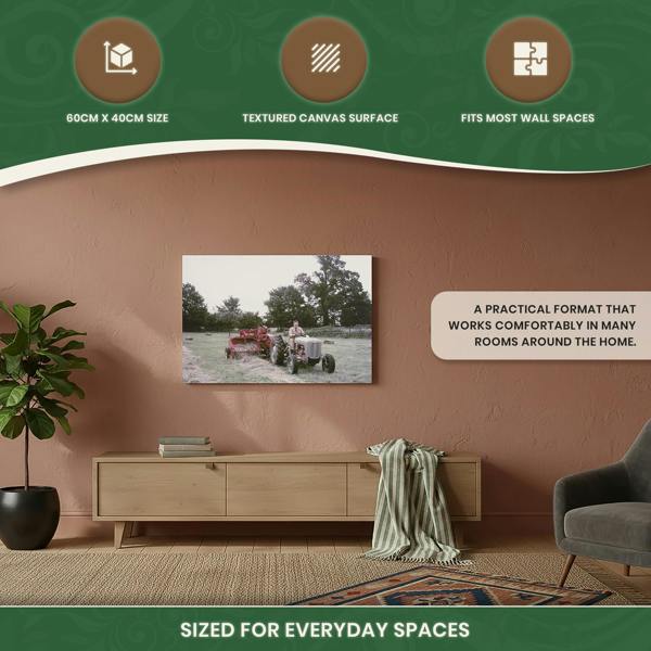 Ferguson FE35 Tractor Canvas Print – Countryside Wall Art, Stretched Wooden Frame, 60 × 40 cm