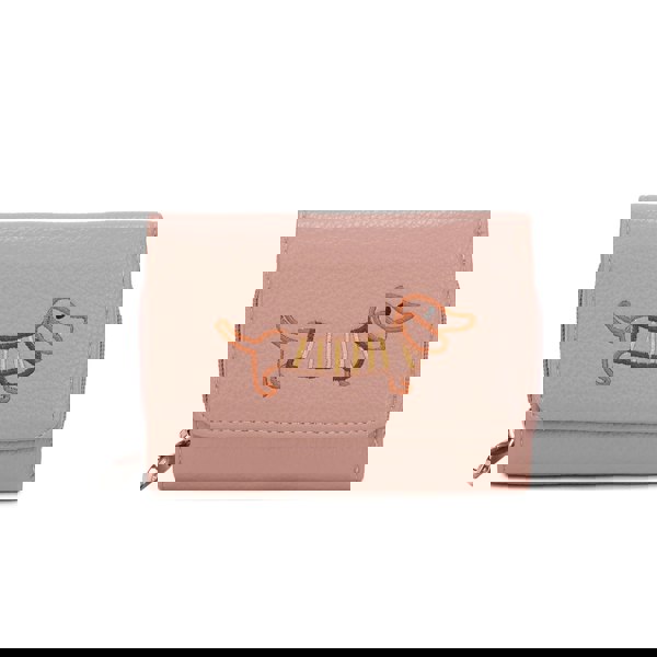 Kitise Dachshund Dog Embroidery Trifold Snap Coin Purse Wallet