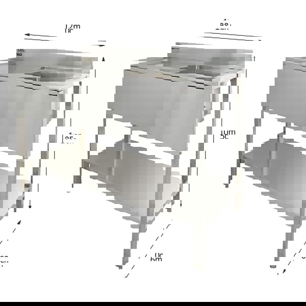 KuKoo Commercial Sink & Pre-Rinse Tap - Left Hand Drainer