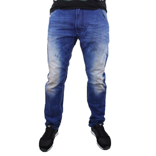 Diesel Krooley Distressed & Faded Men's Denim Jeans - Blue (32L / W30)