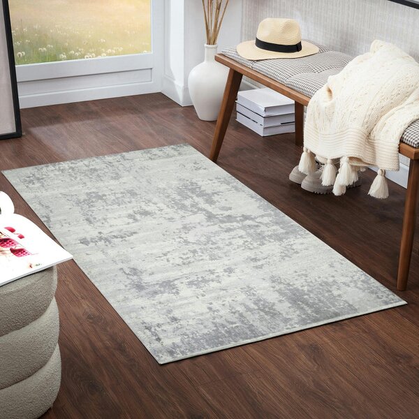 Livabliss Monaco MOC2311 Abstract Grey Ivory Modern Marble Rug - 80 x 150 cm