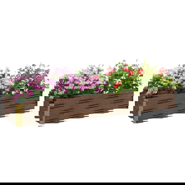 Outsunny Galvanised Raised Bed for Garden, Outdoor Elevated Planter Box, Grey