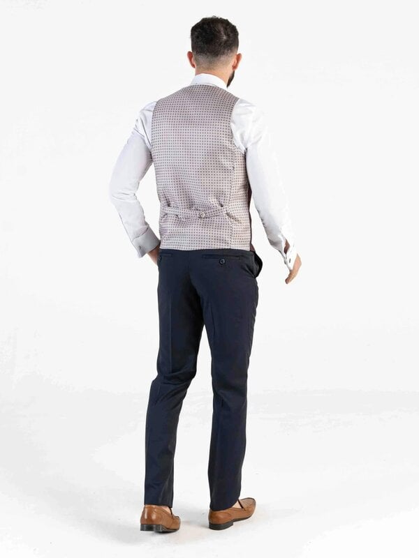 V2 Classic Angelo - Combi Beige Checks Three Piece Suit