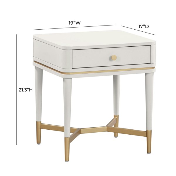 Furniture Edit Julieta Cream Nightstand Side Table