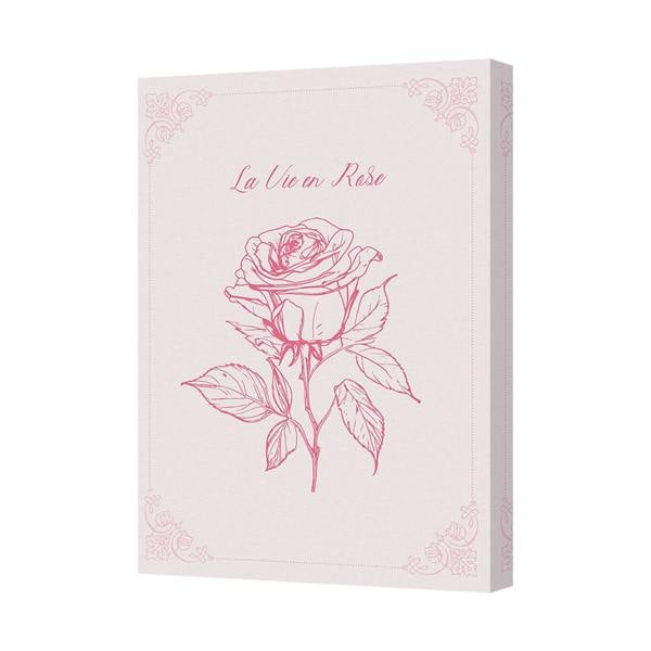 Benjamin Tate Design La Vie En Rose Canvas Wall Art With Rose Illustration