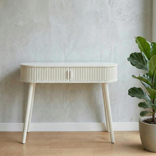 Garden Greatness Maison Ribbed Sand Tone Side Table Modern