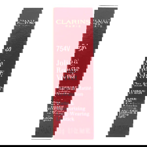 Clarins Joli Rouge Velvet 754V Deep Red Lipstick 3.5g