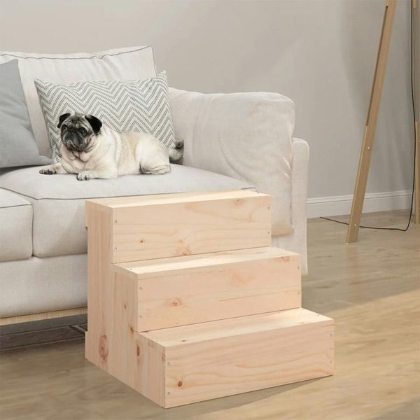 Berkfield Pet Stair 40x37.5x35 cm Solid Wood Pine