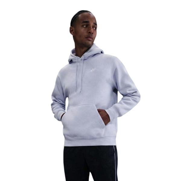 Nike Mens Club Fleece Pullover Hoodie - Ghost/White - 