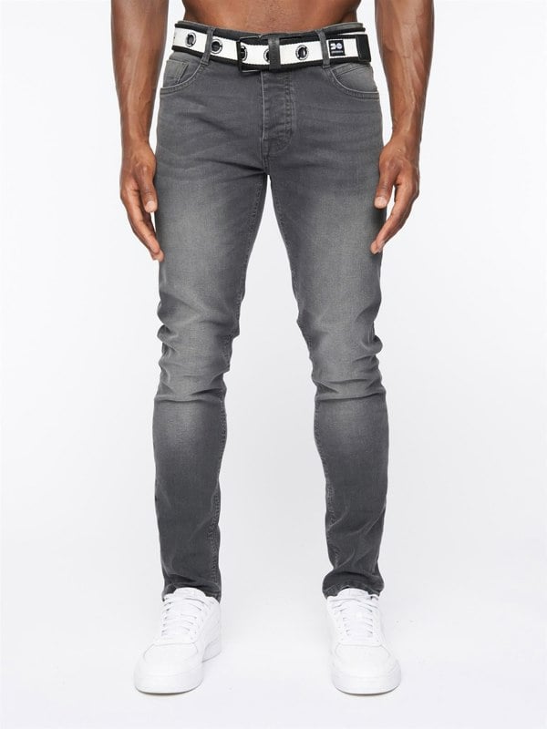Crosshatch Barbeck Slim Fit Denim Jeans Grey Wash