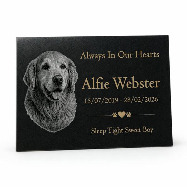 Memorials Direct Dog Memorial Granite Photo Plaque